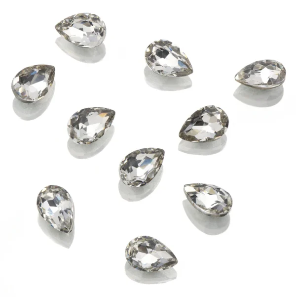 Pointed Back Rhinestones Crystal • Teardrop 4X6mm 10un