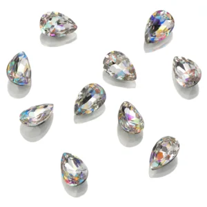 Pointed Back Rhinestones AB • Teardrop 4X6mm 10un