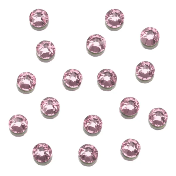 Crystals_Round_LightRose Flatback Rhinestones Light Rose 144un