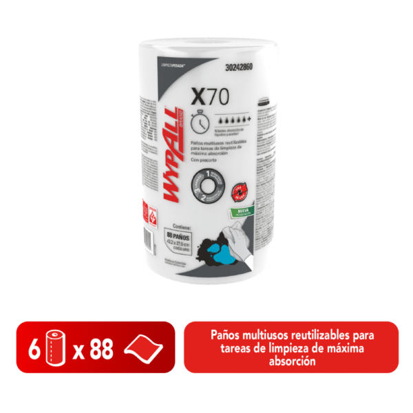 Paños de Limpieza WypAll x70 Regular Rollo 88un