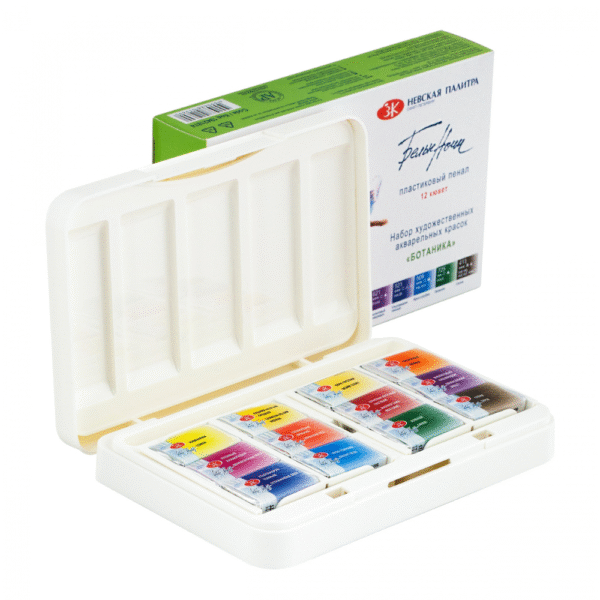Set Acuarelas en Pastillas White Nights Botánica 12 Colores